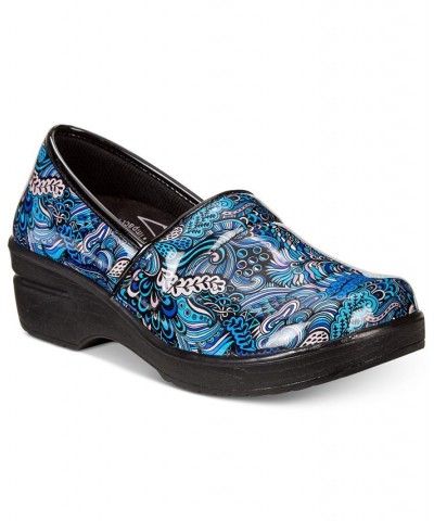 Easy Works By Lyndee Slip Resistant Clogs Blue Pop Patent $32.50 Shoes