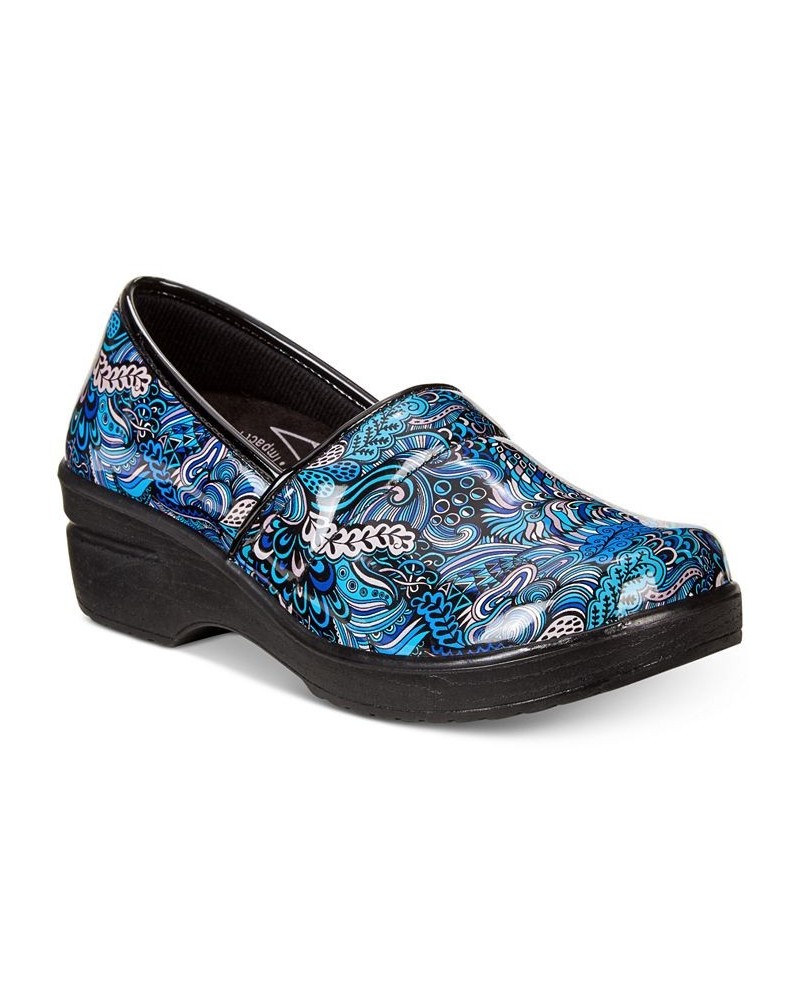 Easy Works By Lyndee Slip Resistant Clogs Blue Pop Patent $32.50 Shoes