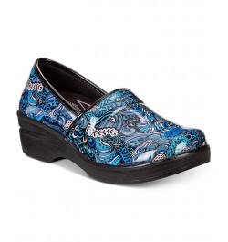 Easy Works By Lyndee Slip Resistant Clogs Blue Pop Patent $32.50 Shoes