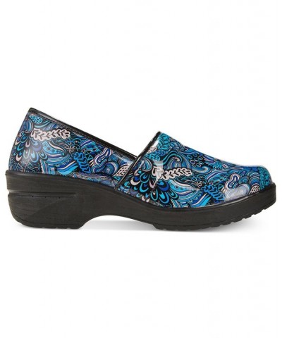 Easy Works By Lyndee Slip Resistant Clogs Blue Pop Patent $32.50 Shoes