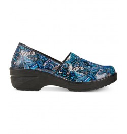 Easy Works By Lyndee Slip Resistant Clogs Blue Pop Patent $32.50 Shoes