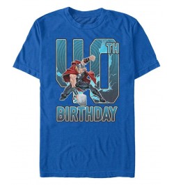 Men's Marvel Thor 40th Birthday Short Sleeve T-Shirt Blue $19.59 T-Shirts