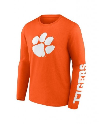 Men's Branded Orange Clemson Tigers Double Time 2-Hit Long Sleeve T-shirt $24.29 T-Shirts