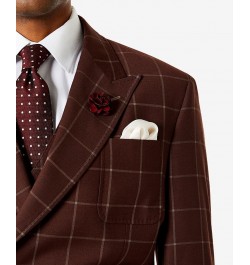 Men's Classic-Fit Wool Suit Burgundy $64.80 Suits