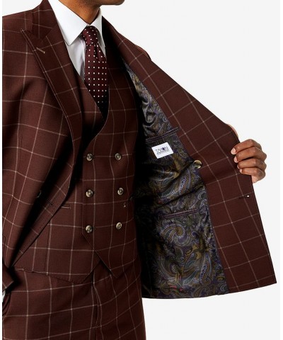 Men's Classic-Fit Wool Suit Burgundy $64.80 Suits