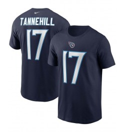 Men's Ryan Tannehill Navy Tennessee Titans Name and Number T-shirt $16.92 T-Shirts