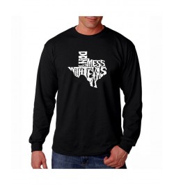 Men's Word Art Long Sleeve T-Shirt- Don't Mess With Texas Black $18.00 T-Shirts