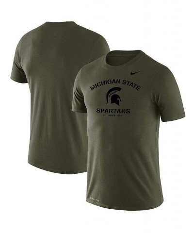 Men's Olive Michigan State Spartans Stencil Arch Performance T-shirt $23.00 T-Shirts