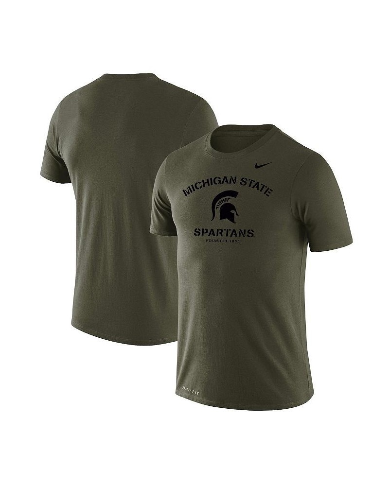 Men's Olive Michigan State Spartans Stencil Arch Performance T-shirt $23.00 T-Shirts