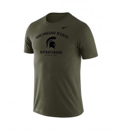 Men's Olive Michigan State Spartans Stencil Arch Performance T-shirt $23.00 T-Shirts