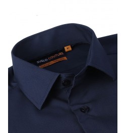 Men's Slim Fit Performance Short Sleeves Solid Button Down Shirt PD02 $18.14 Dress Shirts