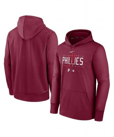 Men's Burgundy Philadelphia Phillies Authentic Collection Pregame Performance Pullover Hoodie $39.90 Sweatshirt