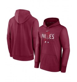 Men's Burgundy Philadelphia Phillies Authentic Collection Pregame Performance Pullover Hoodie $39.90 Sweatshirt