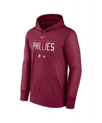 Men's Burgundy Philadelphia Phillies Authentic Collection Pregame Performance Pullover Hoodie $39.90 Sweatshirt