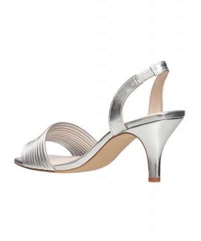 Women's Slingback Kitten-Heel Sandal Silver $51.94 Shoes