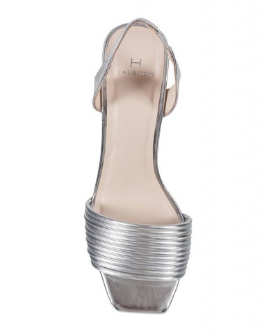 Women's Slingback Kitten-Heel Sandal Silver $51.94 Shoes