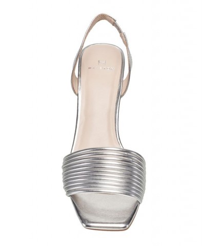 Women's Slingback Kitten-Heel Sandal Silver $51.94 Shoes