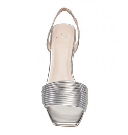 Women's Slingback Kitten-Heel Sandal Silver $51.94 Shoes