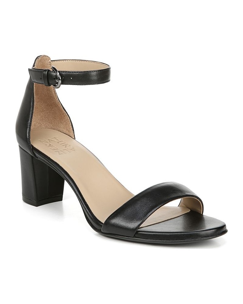 Vera Ankle Strap Sandals Black Leather $35.99 Shoes