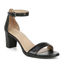 Vera Ankle Strap Sandals Black Leather $35.99 Shoes