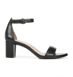 Vera Ankle Strap Sandals Black Leather $35.99 Shoes