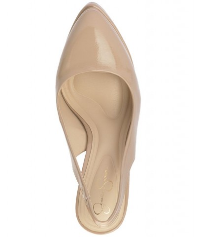 Mayria Slingback Platform Pumps Tan/Beige $52.32 Shoes