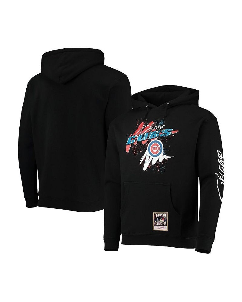 Men's Black Chicago Cubs Hyper Hoops Pullover Hoodie $52.50 Sweatshirt