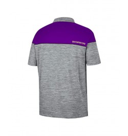 Men's Heathered Gray, Purple Washington Huskies Birdie Polo Shirt $22.55 Polo Shirts