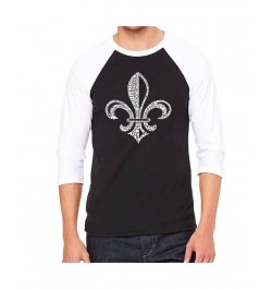 Saints Go Marching in Men's Raglan Word Art T-shirt Black $18.45 T-Shirts