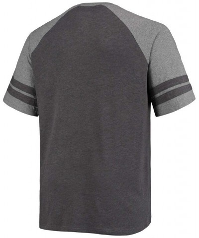 Men's Big and Tall Charcoal, Heathered Gray Cincinnati Bengals Two-Stripe Tri-Blend Raglan T-shirt $19.60 T-Shirts