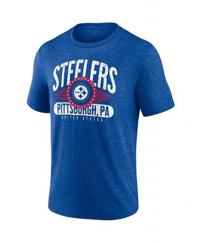 Men's Branded Heathered Royal Pittsburgh Steelers Americana Tri-Blend T-shirt $15.58 T-Shirts