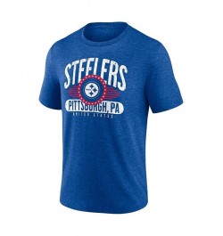 Men's Branded Heathered Royal Pittsburgh Steelers Americana Tri-Blend T-shirt $15.58 T-Shirts