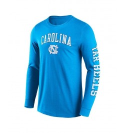 Men's Branded Carolina Blue North Carolina Tar Heels Distressed Arch Over Logo 2.0 Long Sleeve T-shirt $17.60 T-Shirts