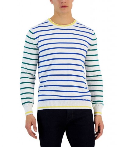 Arden Long Sleeve Mixed Stripe Crewneck Sweater Blue $15.30 Sweaters