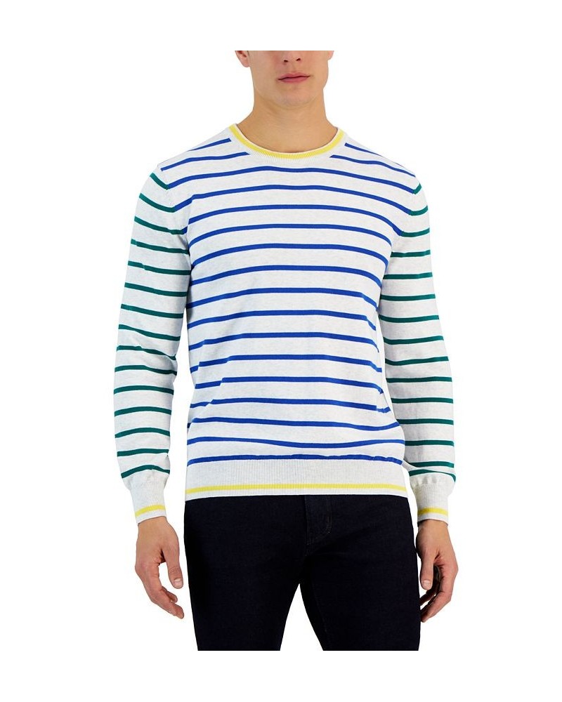 Arden Long Sleeve Mixed Stripe Crewneck Sweater Blue $15.30 Sweaters