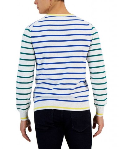 Arden Long Sleeve Mixed Stripe Crewneck Sweater Blue $15.30 Sweaters