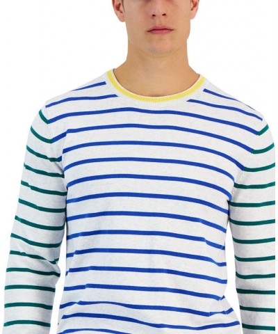 Arden Long Sleeve Mixed Stripe Crewneck Sweater Blue $15.30 Sweaters