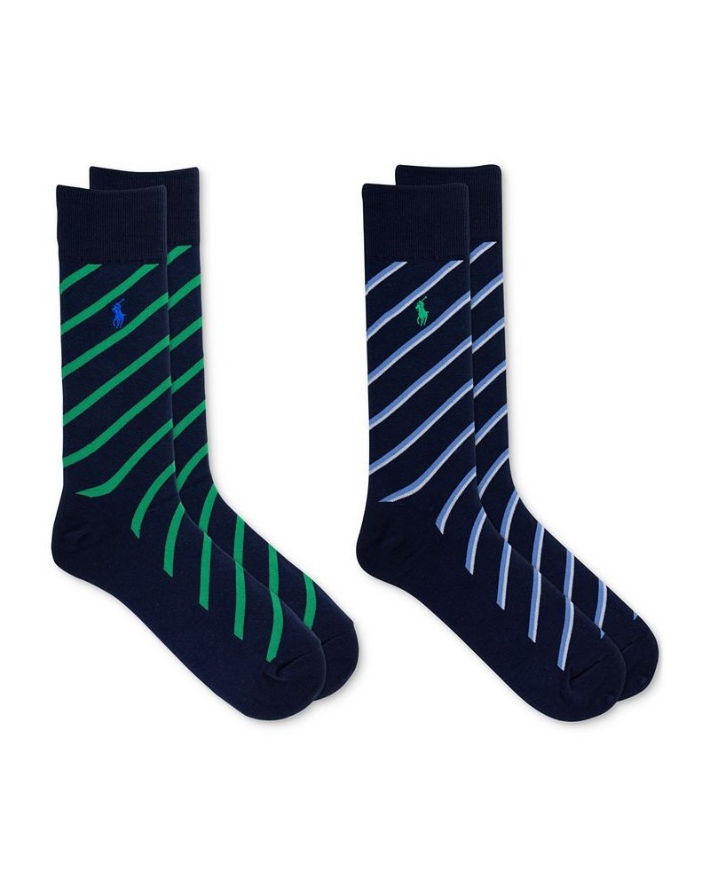 Men's 2pk. Diagonal Stripe Slack Socks Blue $13.76 Socks