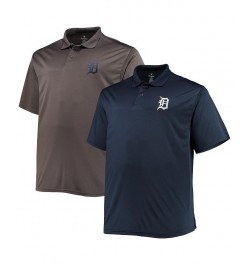 Men's Navy, Charcoal Detroit Tigers Big and Tall Two-Pack Polo Shirt Set $33.58 Polo Shirts