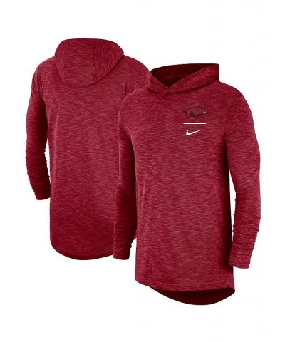 Men's Cardinal Arkansas Razorbacks Slub Performance Long Sleeve Hoodie T-shirt $32.90 T-Shirts