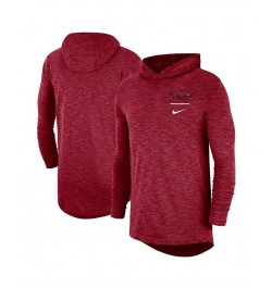 Men's Cardinal Arkansas Razorbacks Slub Performance Long Sleeve Hoodie T-shirt $32.90 T-Shirts