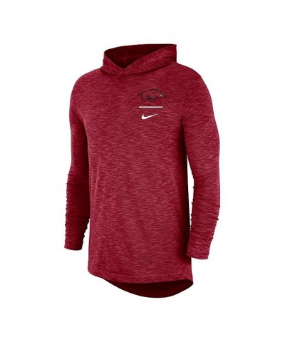 Men's Cardinal Arkansas Razorbacks Slub Performance Long Sleeve Hoodie T-shirt $32.90 T-Shirts