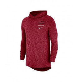 Men's Cardinal Arkansas Razorbacks Slub Performance Long Sleeve Hoodie T-shirt $32.90 T-Shirts