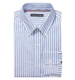 Men's TH Flex Slim Fit Wrinkle Free Stretch Pinpoint Oxford Dress Shirt Multi $26.25 Dress Shirts