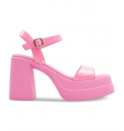 Women's Taina Two-Piece Platform Sandals Pink $37.00 Shoes