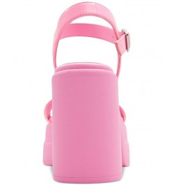 Women's Taina Two-Piece Platform Sandals Pink $37.00 Shoes