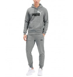 Men's Embroidered Logo Fleece Jogger Sweatpants Medium Grey Heather $27.08 Pants