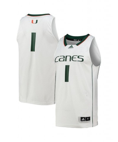 Men's Number 1 White Miami Hurricanes Team Swingman Basketball Jersey $45.00 Jersey