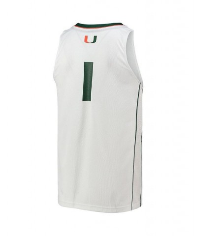 Men's Number 1 White Miami Hurricanes Team Swingman Basketball Jersey $45.00 Jersey