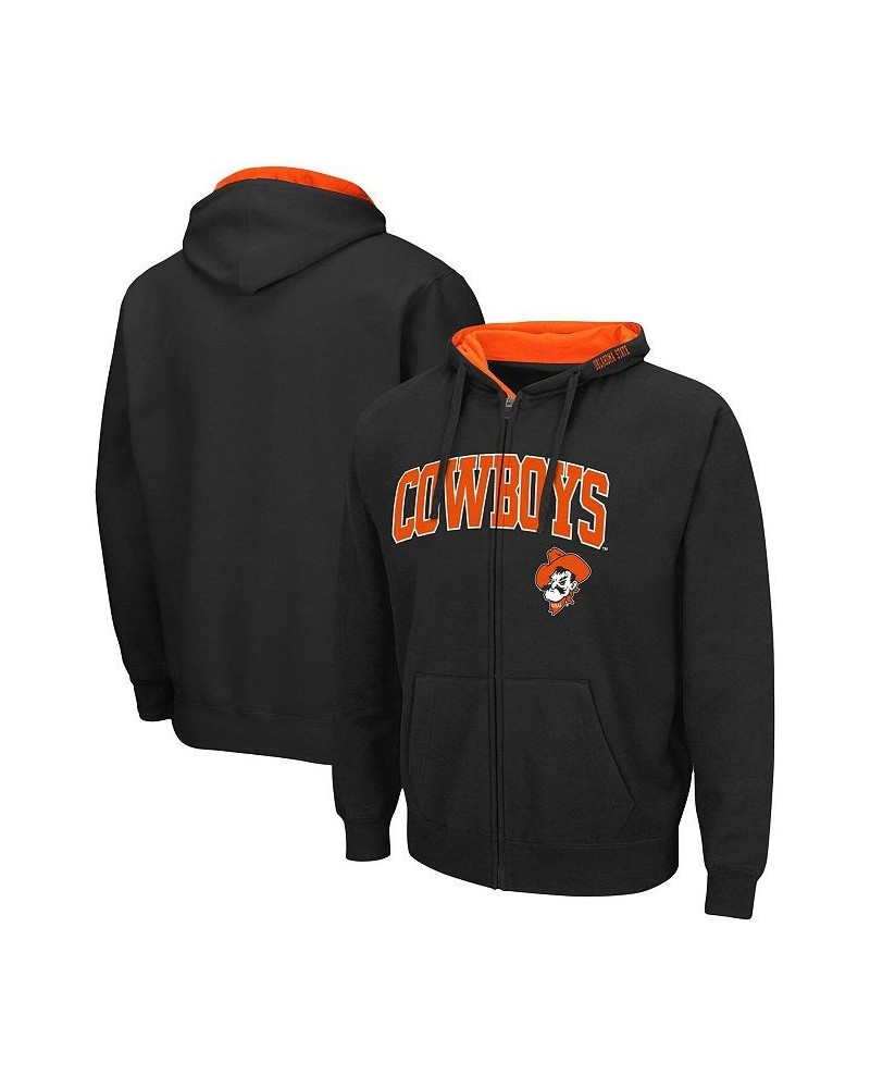 Men's Black Oklahoma State Cowboys Arch & Logo 3.0 Full-Zip Hoodie $27.25 Sweatshirt